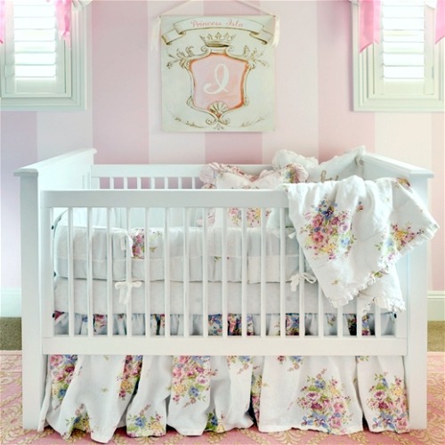 Luxury Crib Bedding For Girls Blush Pink 100% Silk Velvet Luxury