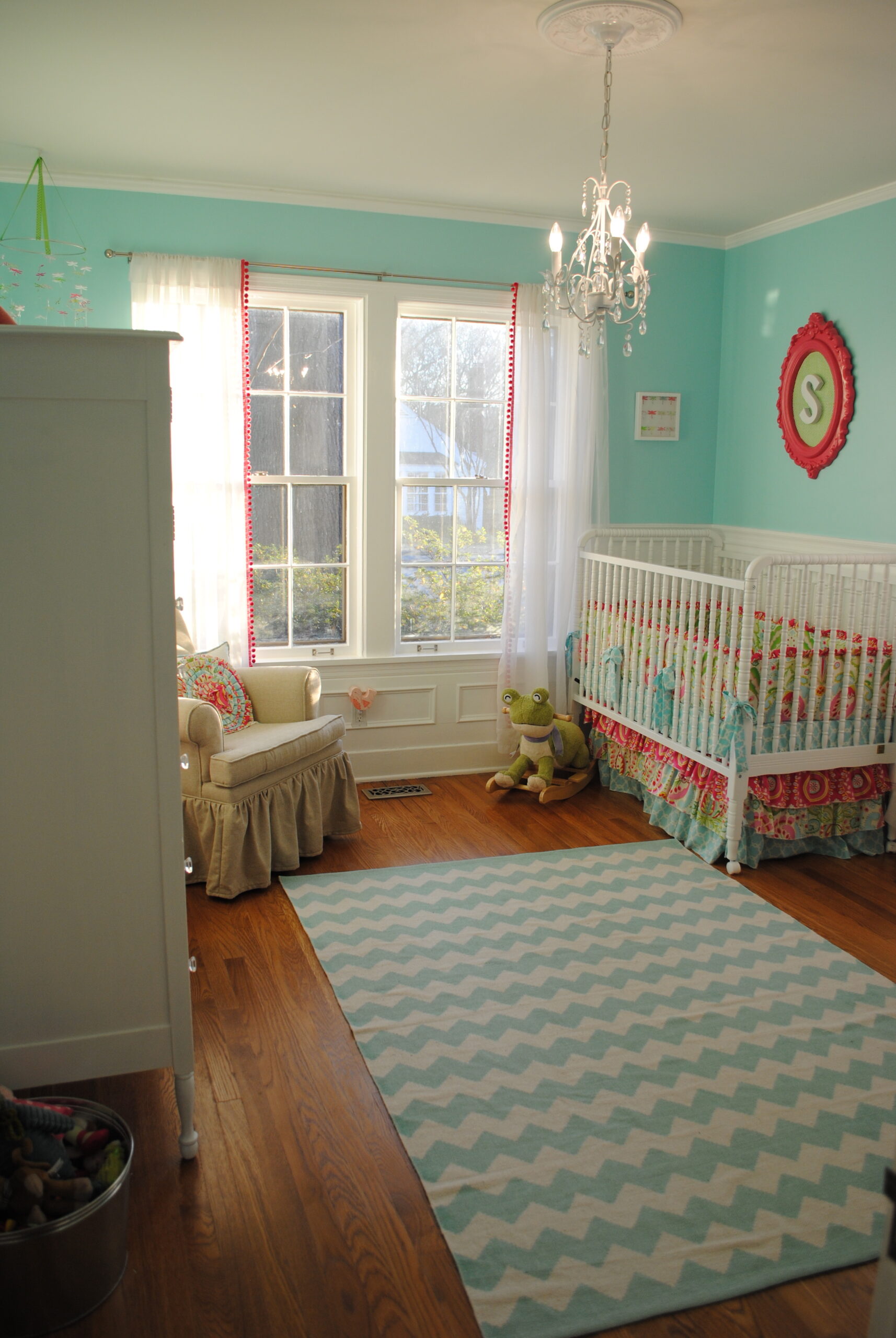 Aqua, Pink, and Green Whimsical Nursery - Project Nursery