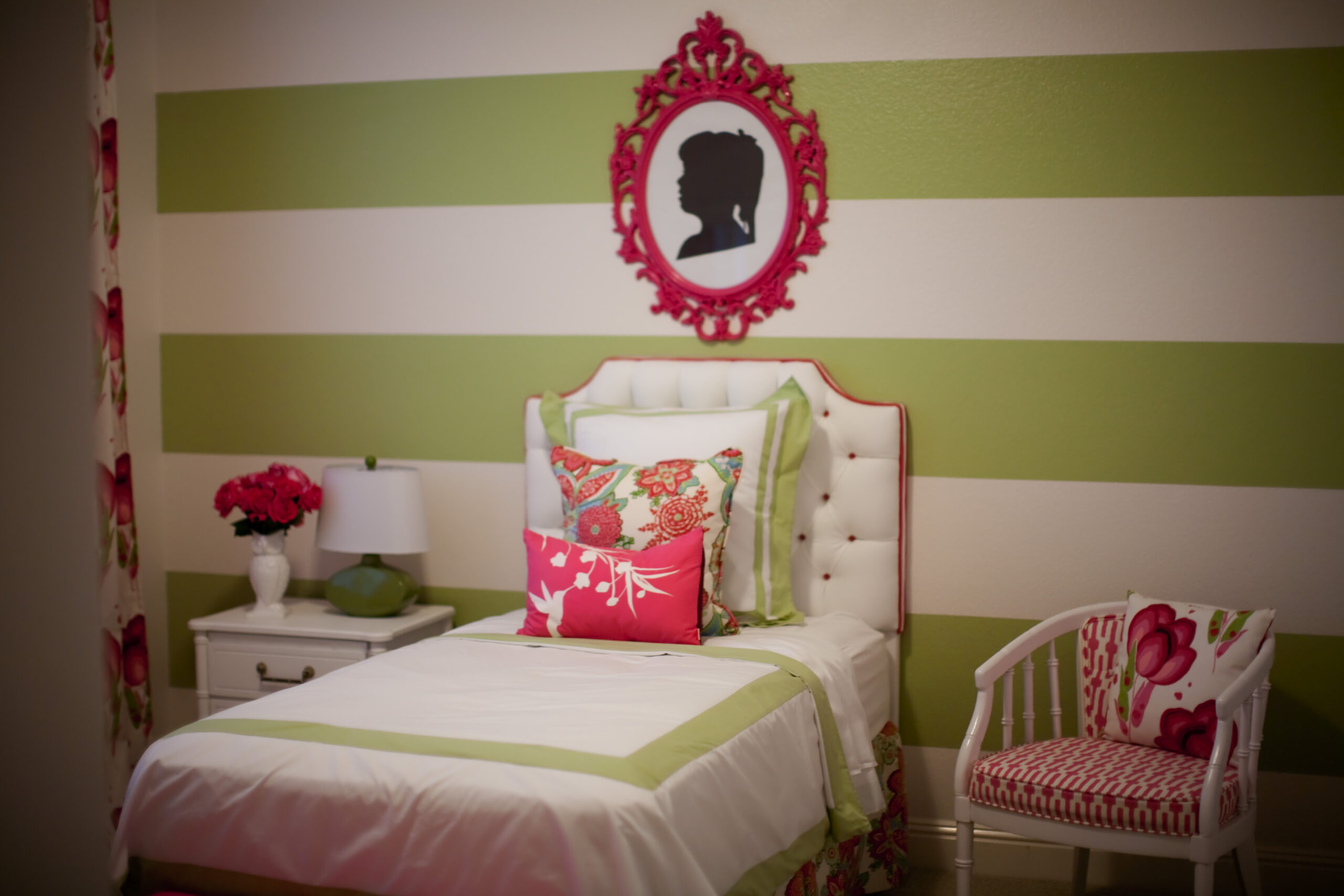 Preppy, Modern Pink \u0026 Green Girl's Room - Project Nursery, image size:2560x1707