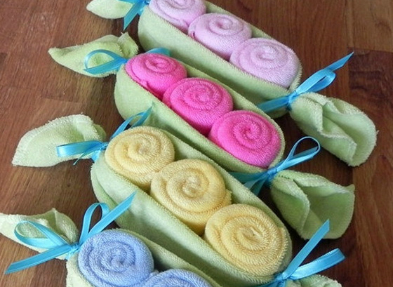 Pea Pod Baby Washcloth Sets