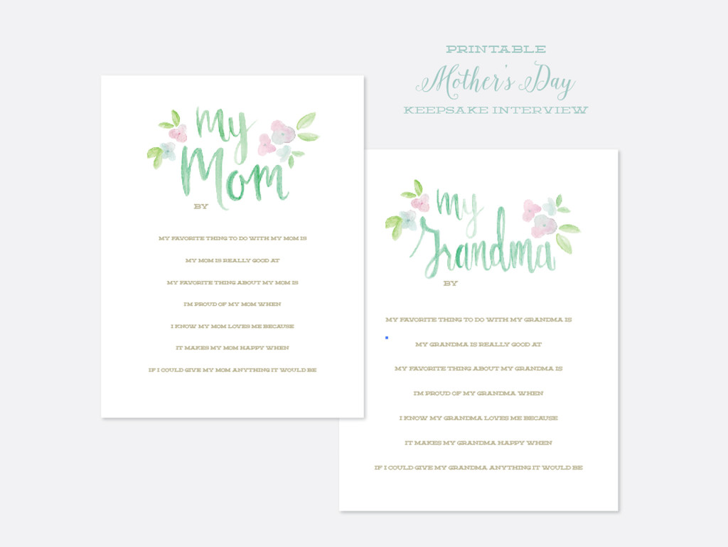 Printable Mother's Day Interview Keepsake - Project Nursery