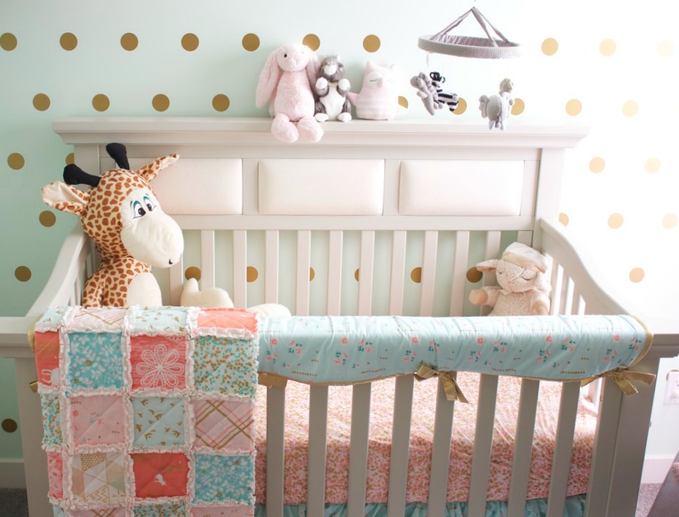 Mint and Pink Nursery with Gold Accents Mint and Pink Nursery with Gold Accents - Project Nursery
