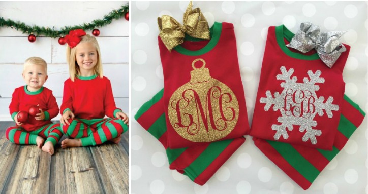 Monogrammed Christmas Pajamas from Nursery Couture Monogrammed Christmas Pajamas from Nursery Couture