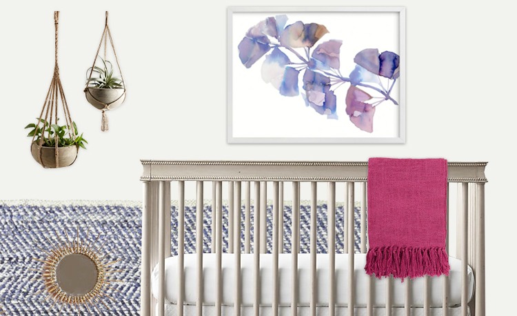 Blue and Pink Girls Nursery Design Board