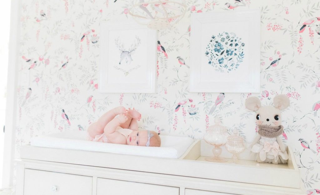 Vintage Girls Nursery with Bird Wallpaper - Project Nursery