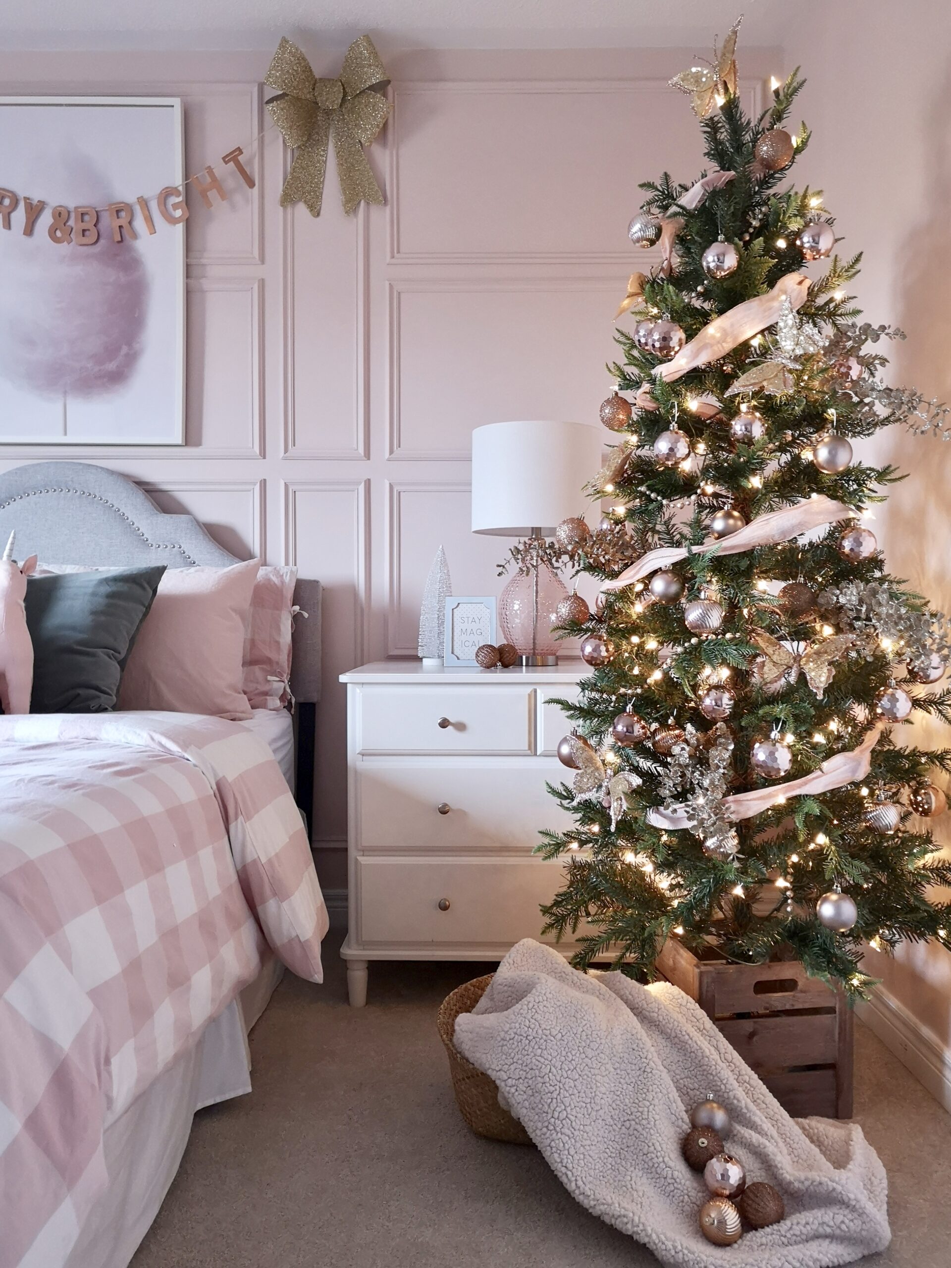 Pretty Pink Girls Christmas Room - Project Nursery, image size:1920x2560